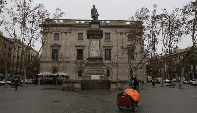Plaza Antonio López, esclavista català / Foto d'Albert Bertran, El Periódico 